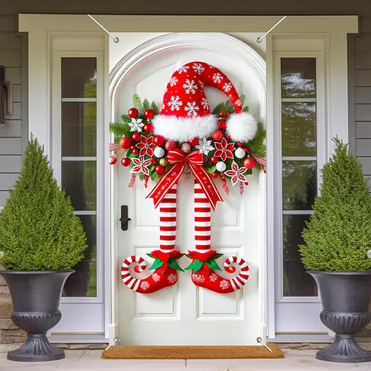 Christmas Elf Legs Door Banner