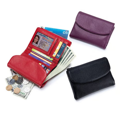 Pebble-Grain Leather-look RFID Wallet