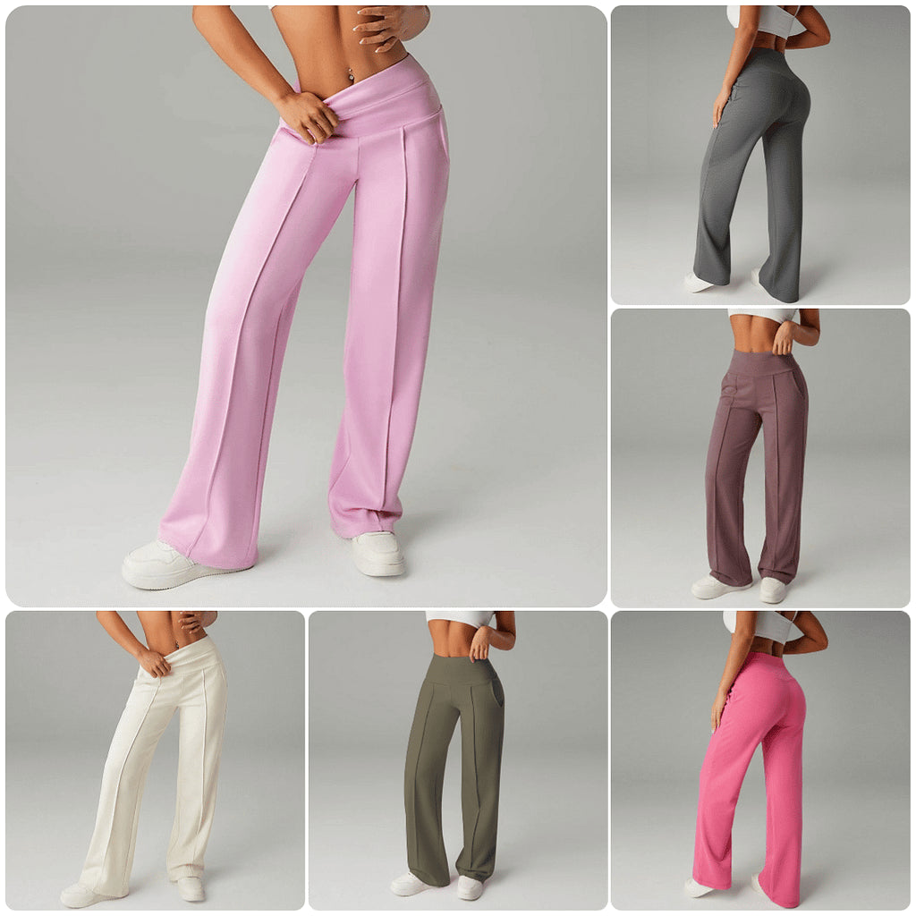 Women’s High Waist Straight Leg Wide Leg Trousers