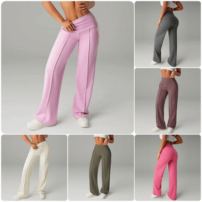 Women’s High Waist Straight Leg Wide Leg Trousers