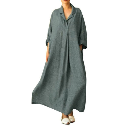 Long Sleeve Loose Shirt Dress