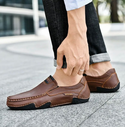 Men’s Calf Leather-Look Comfort Support Loafers