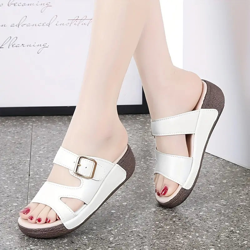 Breathable Adjustable Ladies Leather-Look Sandals