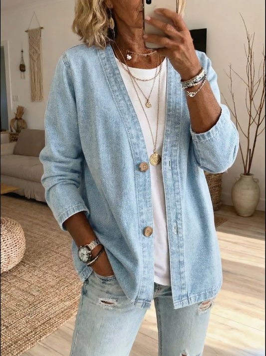 Women’s Casual Denim Button Cardigan