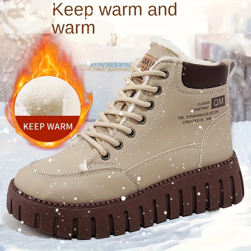 Women’s Warm-Lined Supportive Leather-Look Ankle Boots