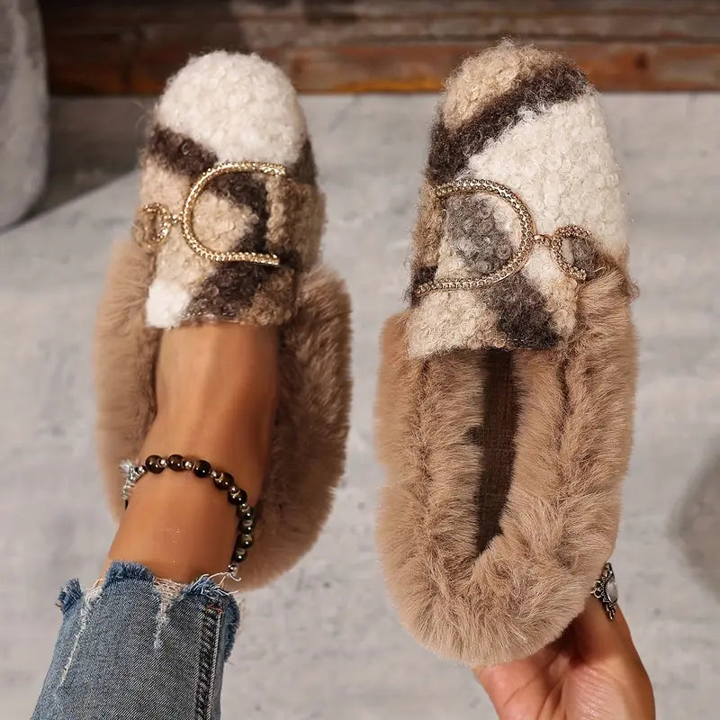 Women’s Buckle-Trim Plush Lined Loafers