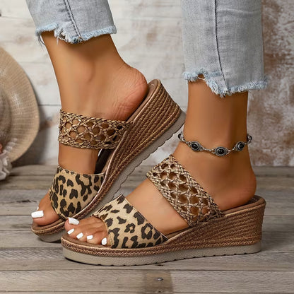 Women’s Double-Strap Wedge Mule Sandals