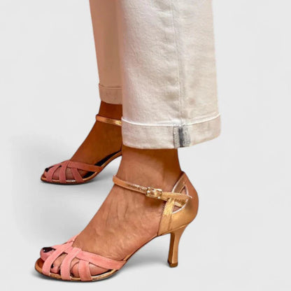 Women’s Comfort Support T-Strap Heeled Sandals