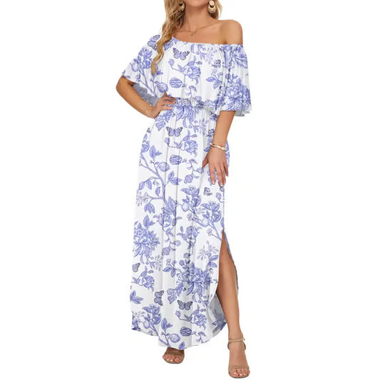 Women's Off-Shoulder Ruffle Maxi Dress