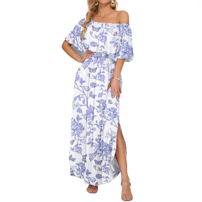 Women's Ruffle Off Shoulder Maxi Dress
