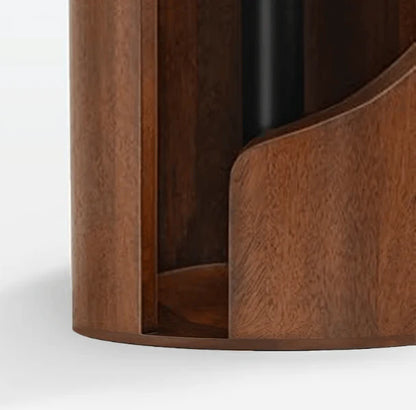 Wooden Toilet Roll Holder Stand with Curved Base