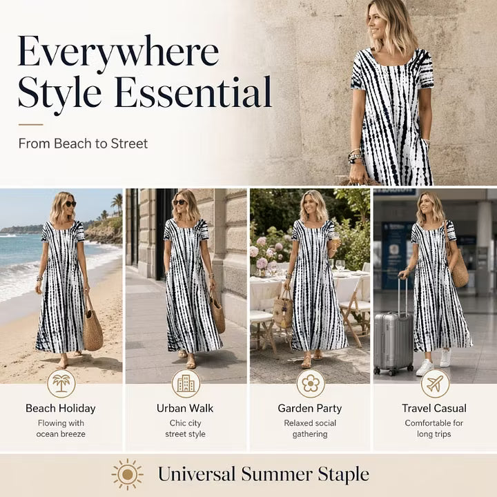 Women's Tie-Dye Print Maxi Dress
