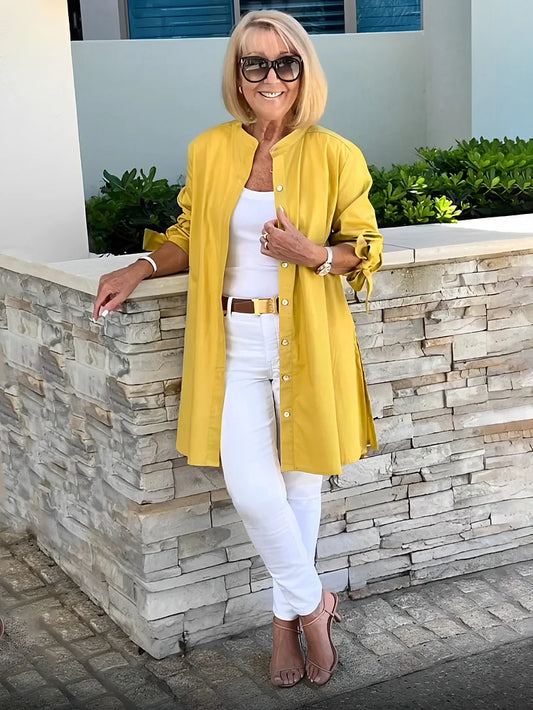 Women’s Elvara Swing Long Cotton Shirt Jacket