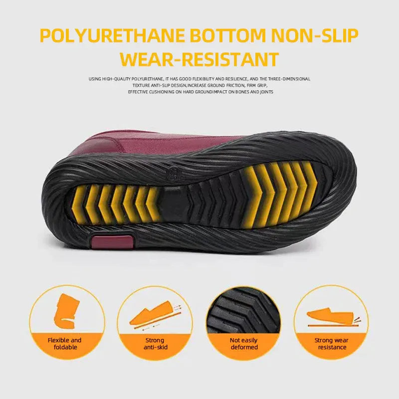 Women’s Winter Fleece-Lined Leather-Look Comfort Shoes