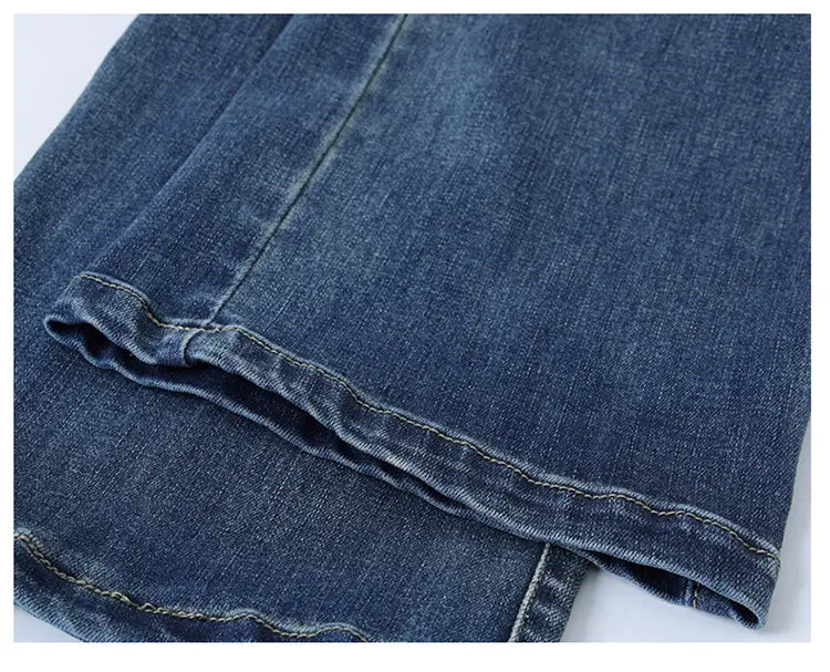 Women’s High Waist Drawstring Wide Leg Denim Trousers