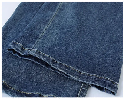 Women’s High Waist Drawstring Wide Leg Denim Trousers