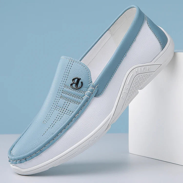 Men's Soft-Soled Leather-Look Slip-On Casual Shoes