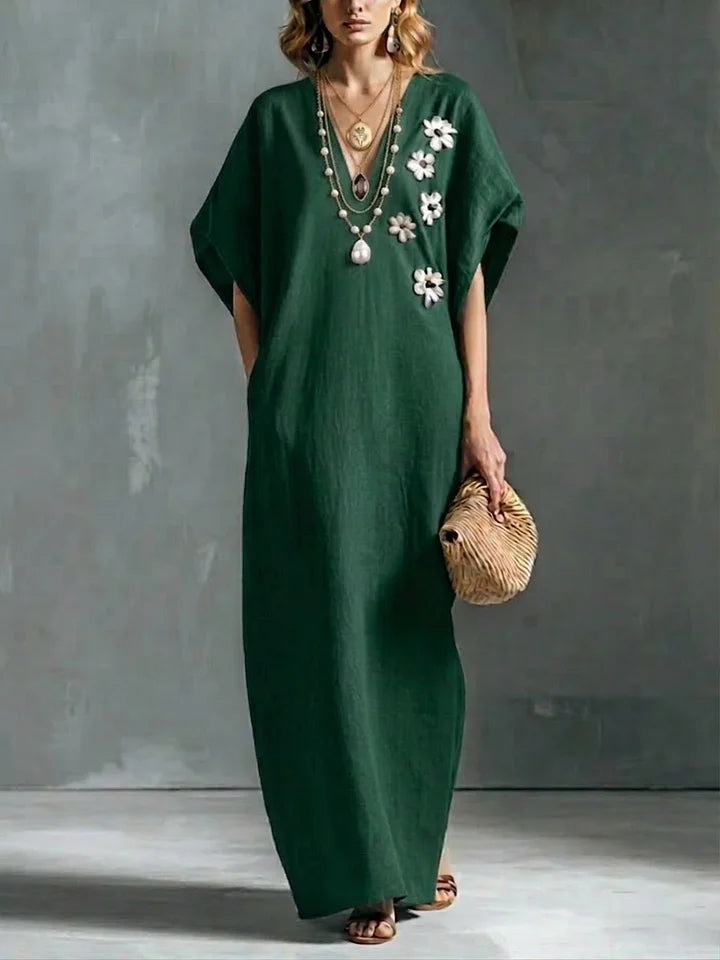 Women’s Loose Linen and Cotton Maxi Dress