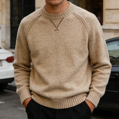 Men’s Vintage Crew Neck Raglan Knit Jumper