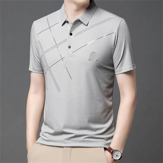 Men's Patterned Stretch Polo Shirt