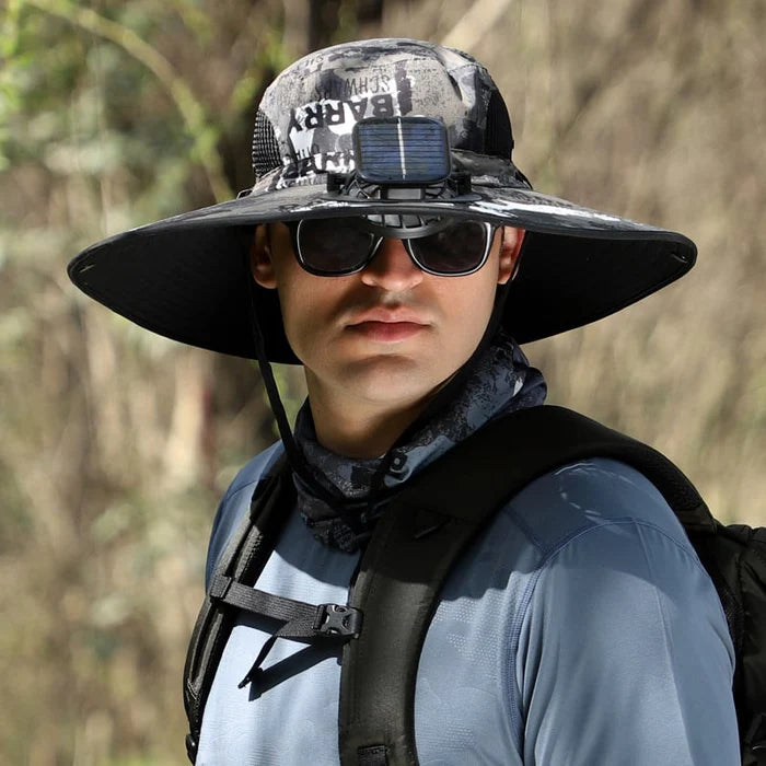 Solar Fan Wide-Brim Hat