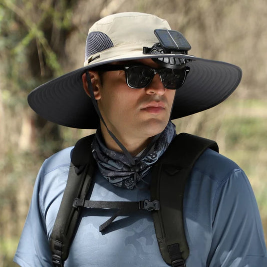 Solar Fan Wide-Brim Hat