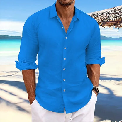 Men's Relaxed Long Sleeve Button Shirt