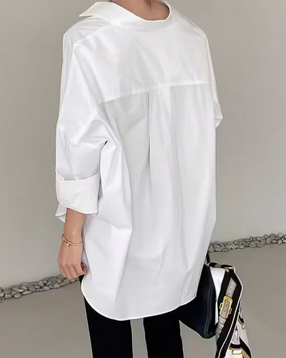 Women’s Relaxed Cotton Blend Long Sleeve Shirt