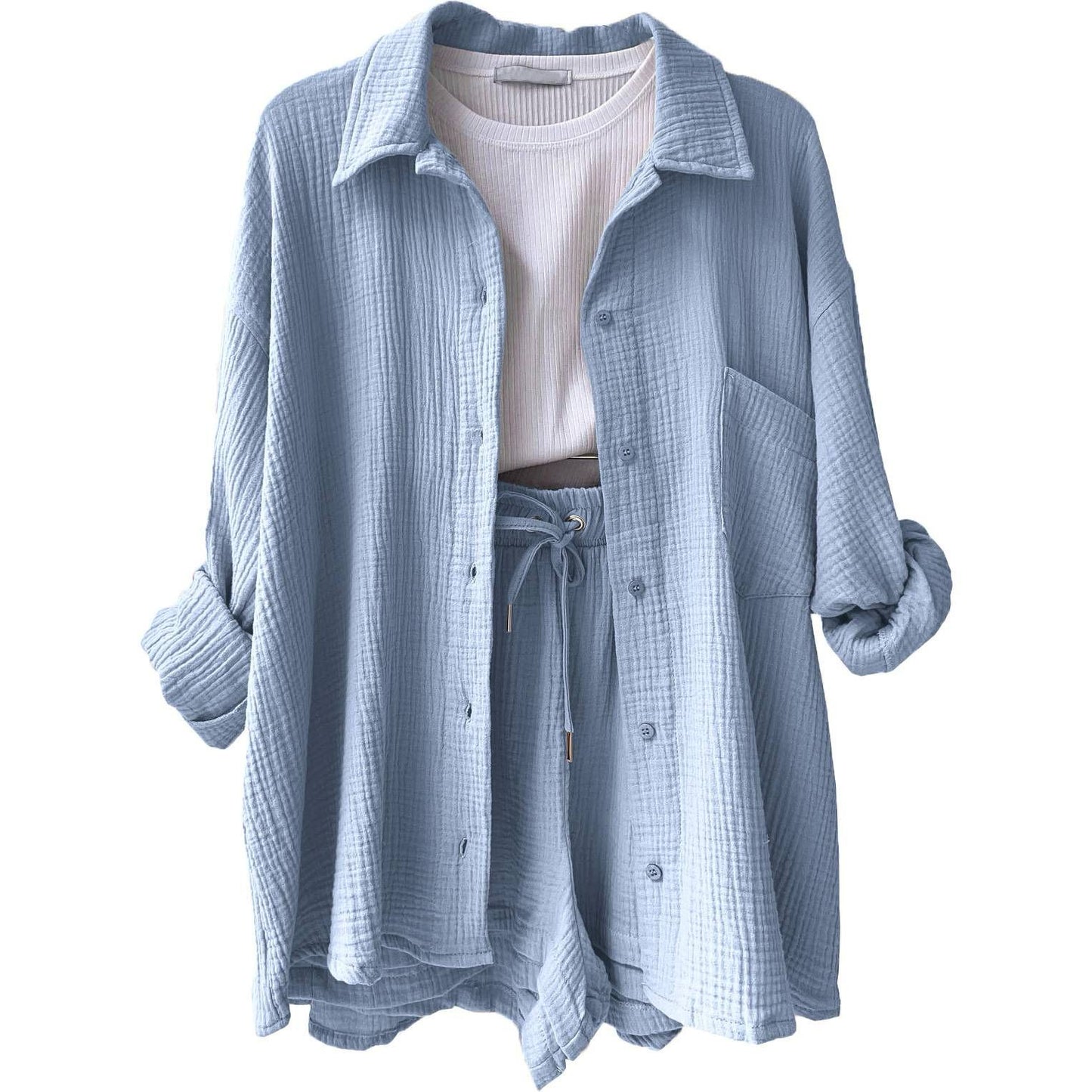 Two-piece long-sleeved shirt women's casual suit