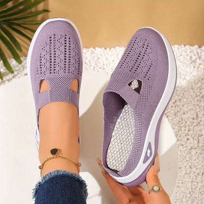 Women's Knitted Open-Back Slip-On Trainers