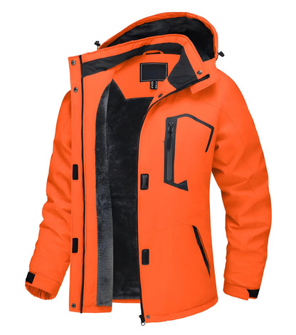 Women’s Waterproof Fleece-Lined Ski Jacket with Detachable Hood