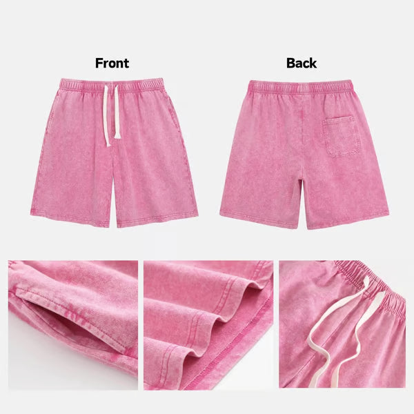 Women's Washed Floral Drawstring Shorts