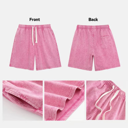 Women's Washed Floral Drawstring Shorts