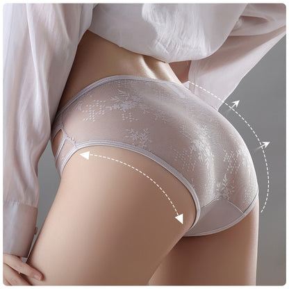 Women’s Satin Lace Mid-Waist Bikini Panty Set (4-Pack)