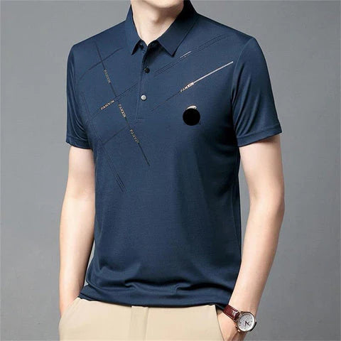 Men's Patterned Stretch Polo Shirt
