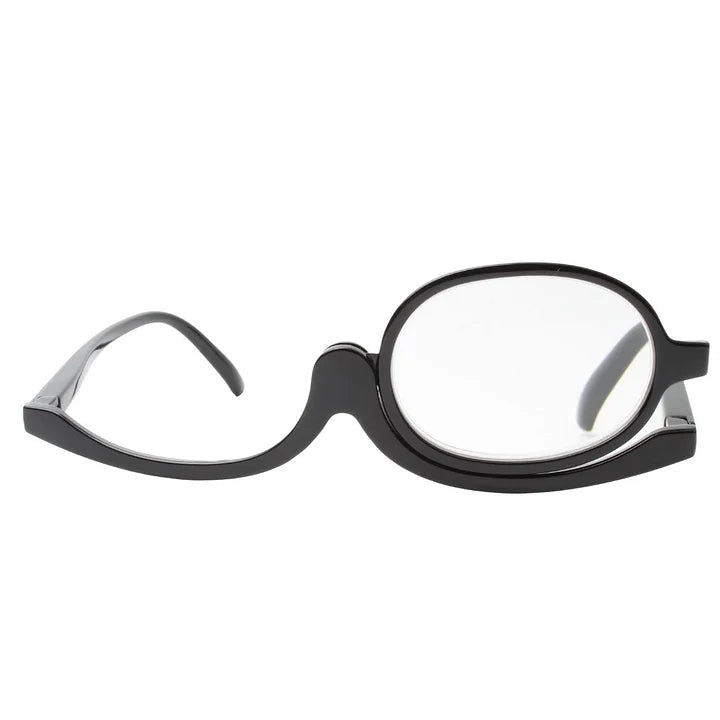 Flip-Lens Makeup Reading Glasses for Close-Up Precision