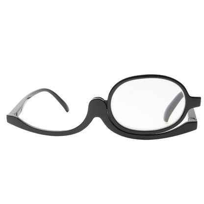 Flip-Lens Makeup Reading Glasses for Close-Up Precision