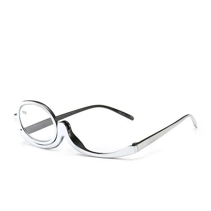 Flip-Lens Makeup Reading Glasses for Close-Up Precision