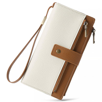 Women’s Tri-Fold Anti-Magnetic Long Wristlet Clutch Wallet