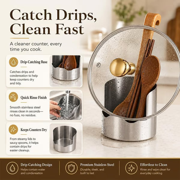 Stainless Steel Utensil and Pot Lid Organiser