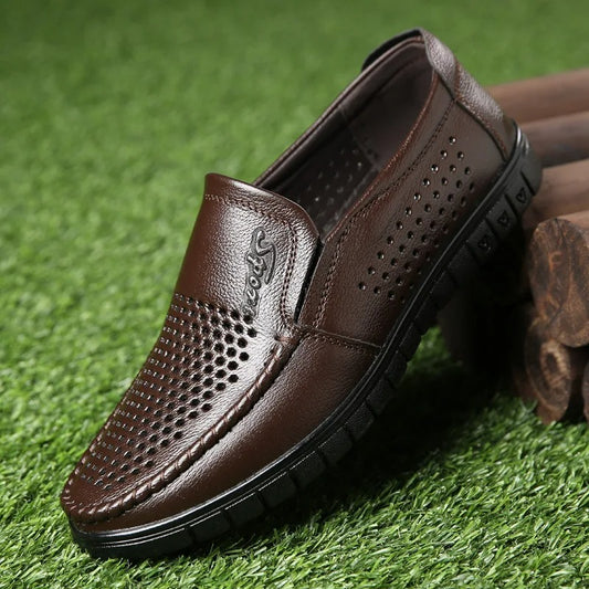Classic Leather-Look Slip-On Shoes