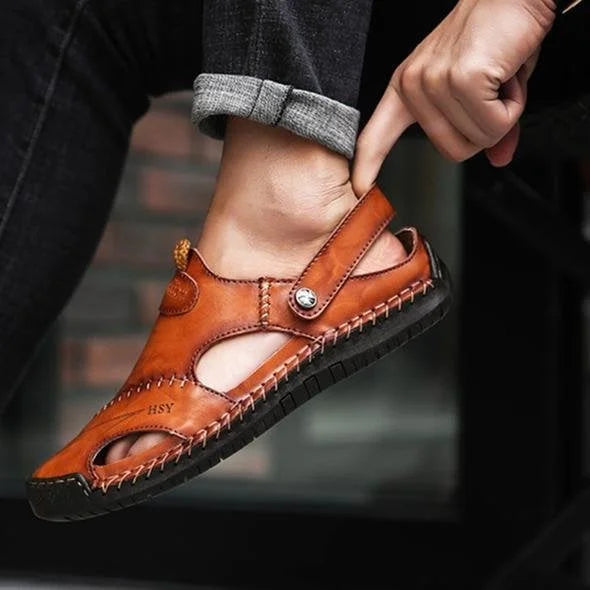 Soft Leather-Look Men's Breathable Outdoor Sandals