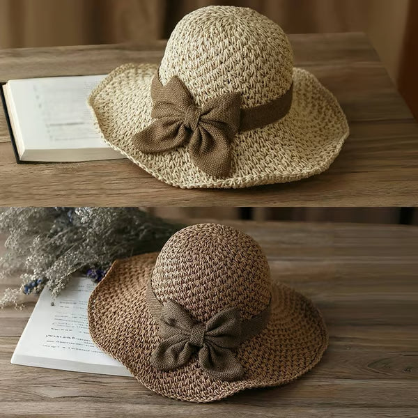 Women's Woven Bow Sun Hat