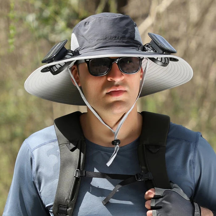 Solar Fan Wide-Brim Hat