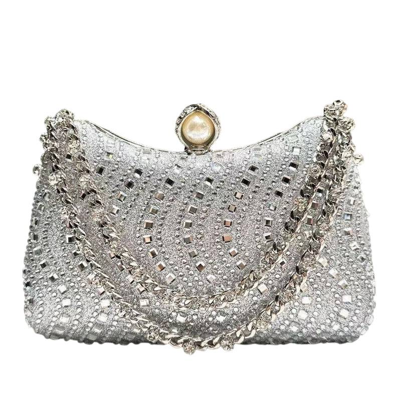 Women's Pearl Clasp Evening Clutch