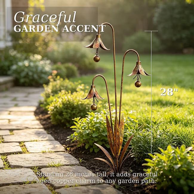 Triple Bell Flower Garden Stake
