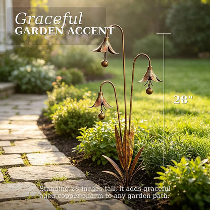 Triple Bell Flower Garden Stake