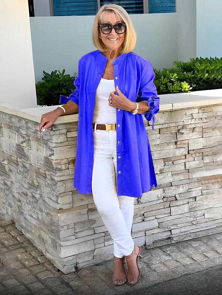 Women’s Elvara Swing Long Cotton Shirt Jacket