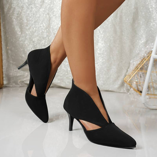 Women’s Pointed Toe Cut-Out Stiletto Court Heels
