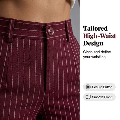 Women's Vertical Stripe Wide Leg Trousers